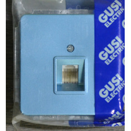 С1Т11-006Механизм розетки телефонной RJ11,голубой металлик