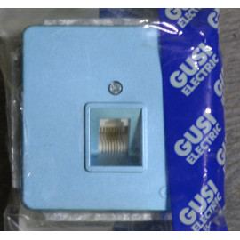 С1Т12-006Механизм розетки телефонной RJ12 (для мини-АТС),голубой металлик