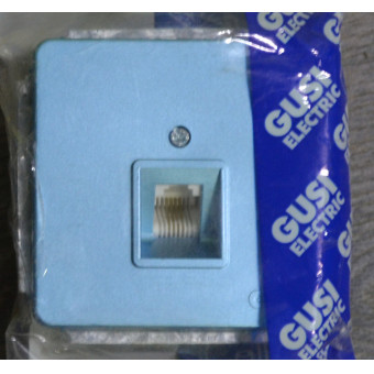 С1Т12-006Механизм розетки телефонной RJ12 (для мини-АТС),голубой металлик