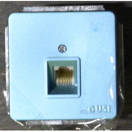 С1К1-006Механизм розетки компьютерной RJ45, 3 кат.,голубой металлик