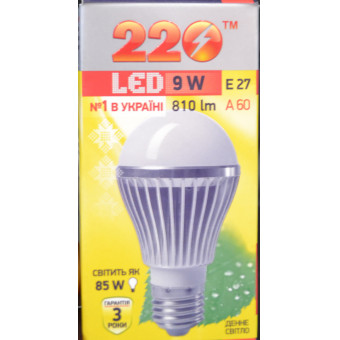 Лампа LED світодіодн. A60 9.0W 220B 810lm E27 4100K