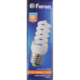 Лампа Feron ELT19 спіраль Т2 11W 4000K Е27
