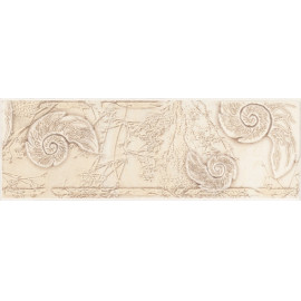 Плитка керамічна Травертіно Бейге мушлі фриз 8,6*25 см