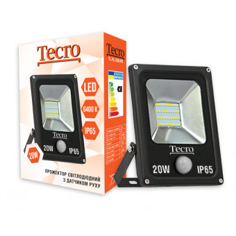 Прожектор LED Tecro TL-FL-PR-10W.6400К,700Лм,кут 160гр.,з датч.руху /01-10-95/