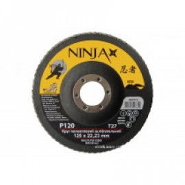 Круг пелюстковий шліфувальний опуклий Ninja ТМ Vorel, Т29, d=125х22мм Р80 /65М608/