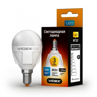 Лампа LED Videx G45 6W E14 4100K 220V