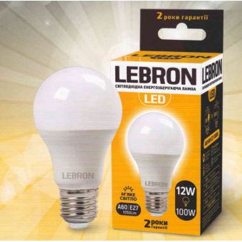 Лампа LED Lebron L-A60.10W.E27.4100K.850Lm/00-10-12/