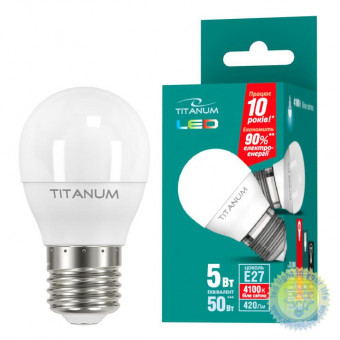 Лампа LED Titanum G45 5W E27 4100K 220V