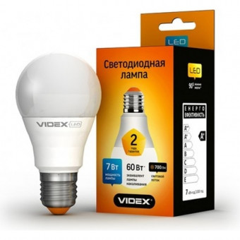 Лампа LED Videx A60e 7W E27 3000K 220V