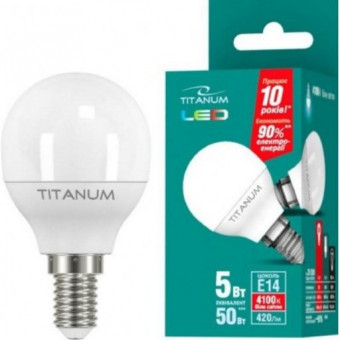 Лампа LED Titanum G45 5W E14 4100K 220V