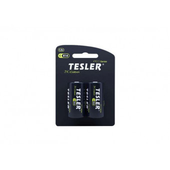 Батарейки TESLER carbon R14 /2шт/
